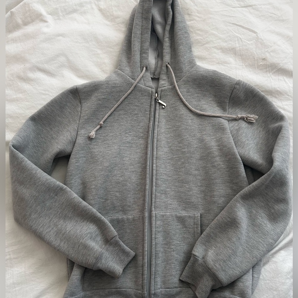 Juicy Couture Rare Zip Up Hoodie Classic J Plain Grey Gray And Silver Zipper Y2K